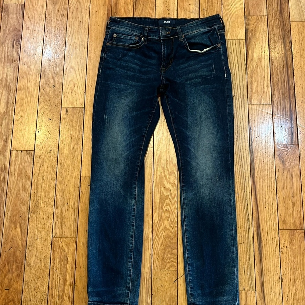 Aero Size 30x30 Mens Jeans Skinny Stretch Med Wash distressed
